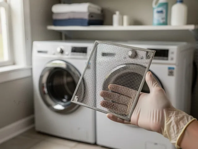 Stoneham Dryer Vent Cleaning specialist performing detailed lint trap cleaning service in Stoneham
