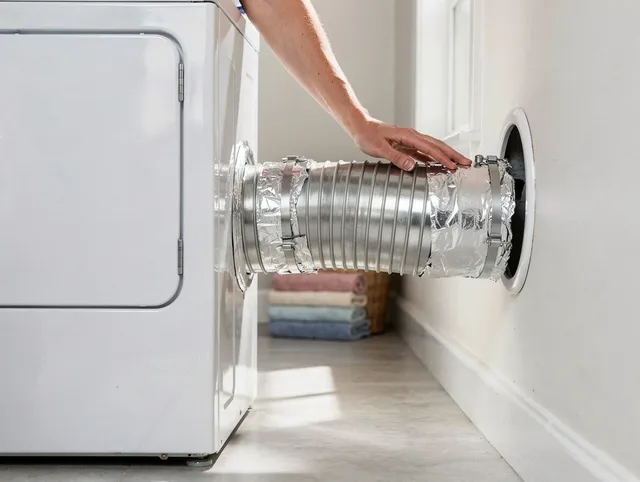 Professional dryer vent hose installation by Stoneham Dryer Vent Cleaning in Stoneham
