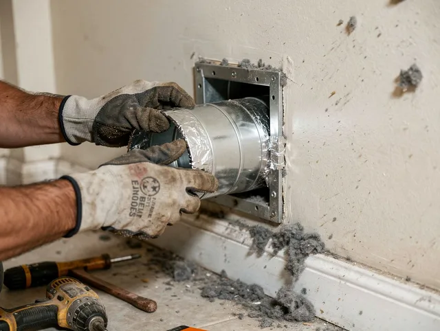 Professional dryer vent repair and installation by Stoneham Dryer Vent Cleaning in Stoneham